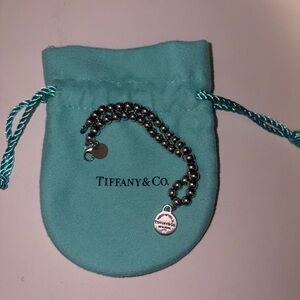 Tiffany & Co. Silver Bead Bracelet with Charm